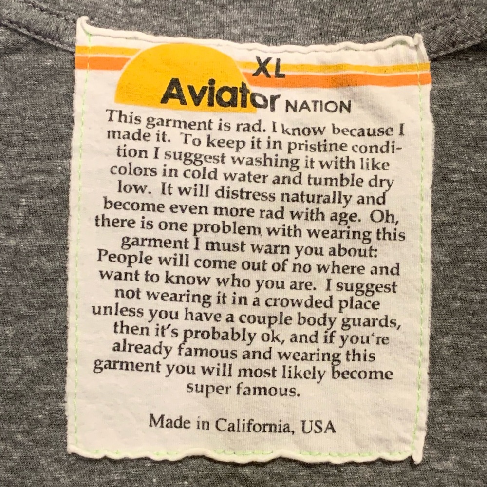 Aviator Nation SMILEY 2 BOYFRIEND HEATHER Gray Short Sleeve Tee Size XL - Picture 8 of 12